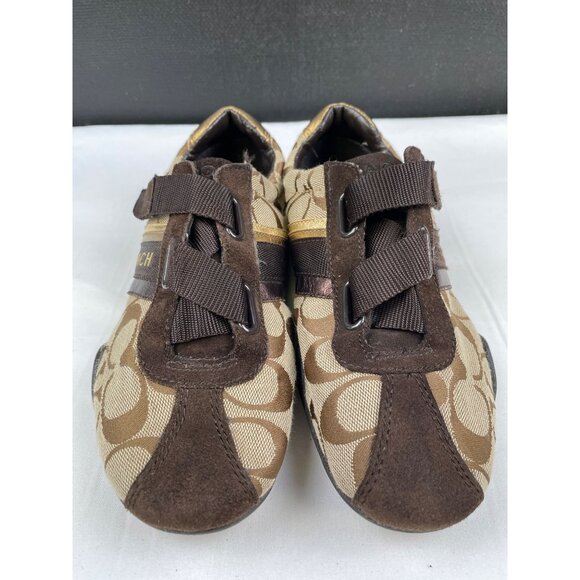 Coach Women's Brown Canvas /Suede Sneakers/Shoes Size 7 SKU 4236 - Picture 1 of 8
